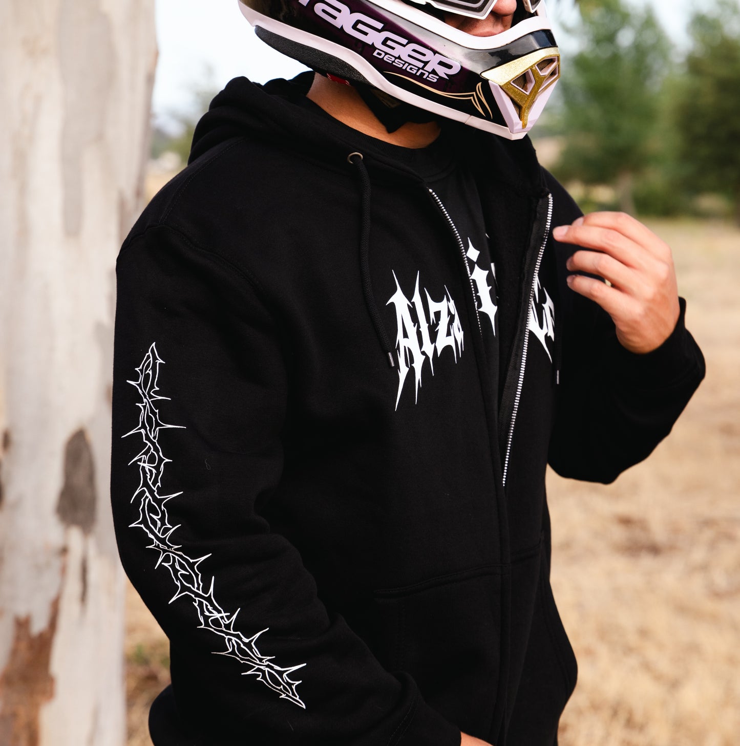Zip Hoodie - Black Crest