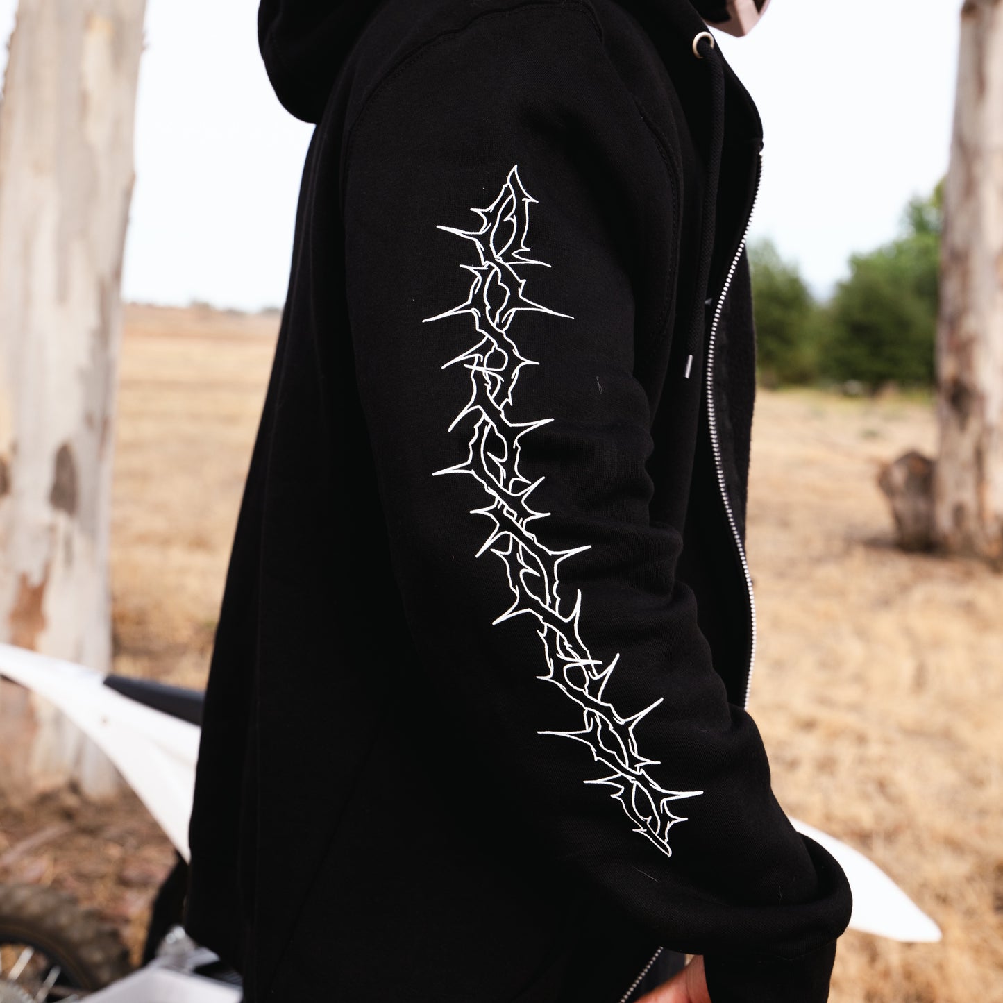 Zip Hoodie - Black Crest