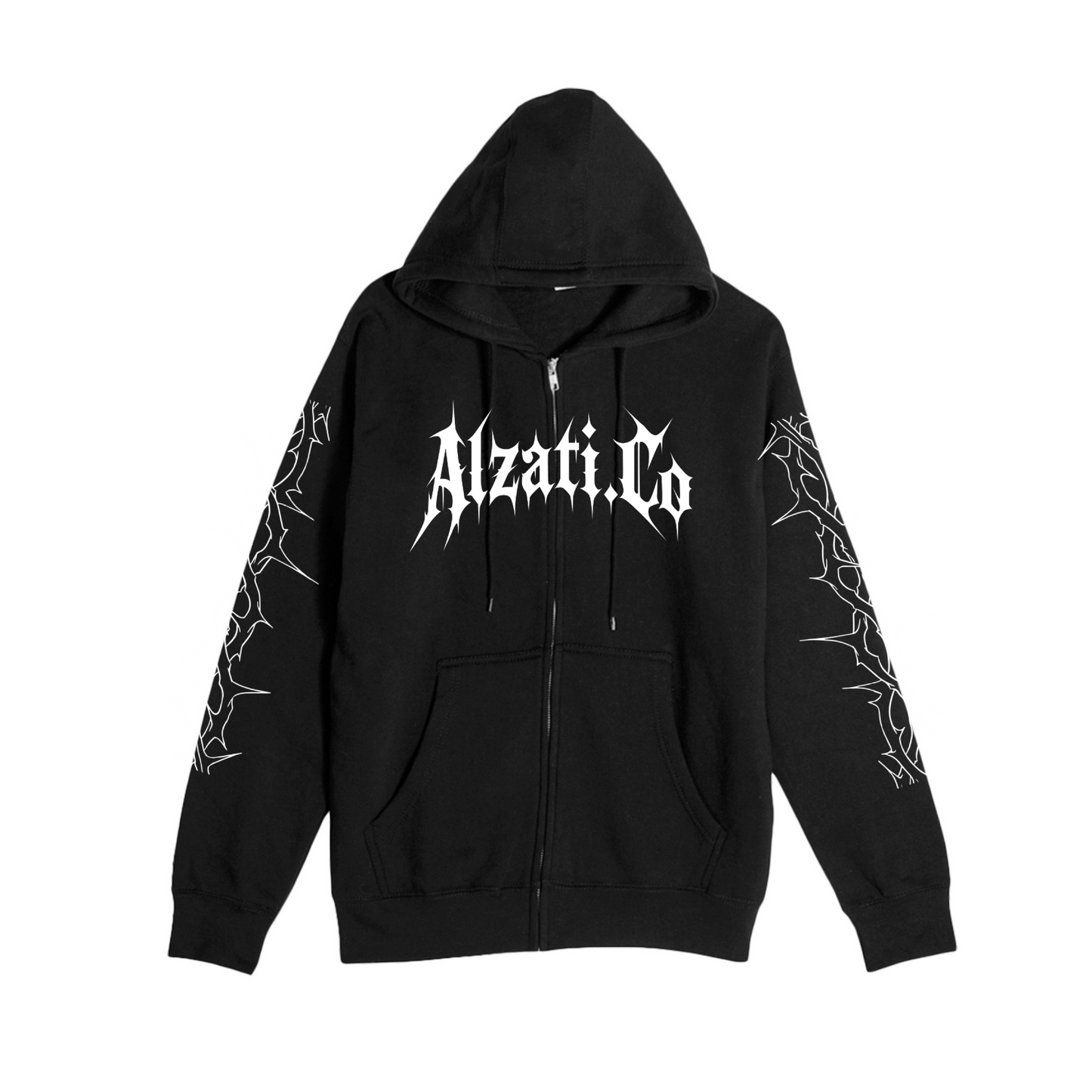 Zip Hoodie - Black Crest
